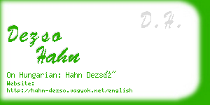 dezso hahn business card